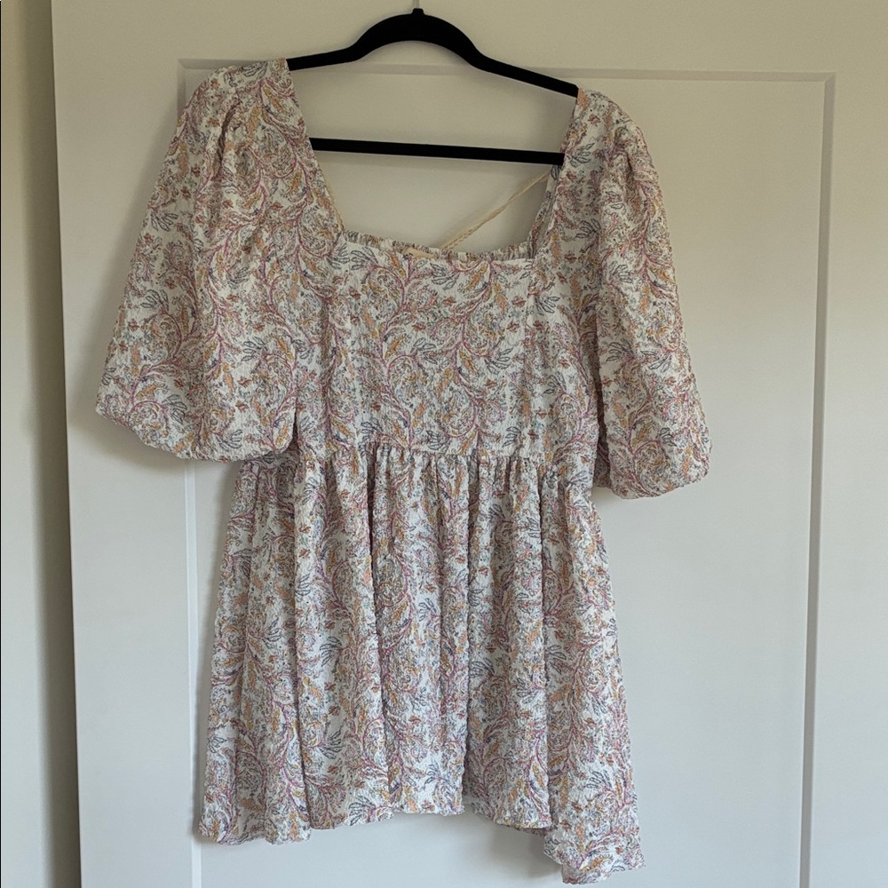POL Paisley Puff Sleeve Blouse